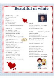 English Worksheet: Beautiful in white - Shane Filan