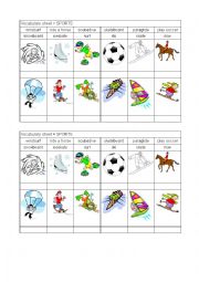 sport worksheet