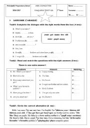 English Worksheet: mid semester test