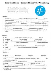 English Worksheet: Zero Conditional