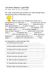 English Worksheet: lisa typical day 