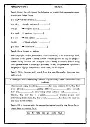 English Worksheet: Remedial work 1 for 7th form (Tunisian Program) 