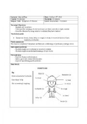 English Worksheet: Lesson plan for Vocabulary (Symptoms of illnesses)