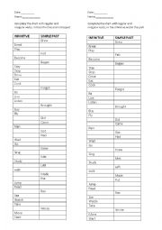 English Worksheet: Simple Past, Complete the Verbs