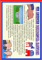English Worksheet: American presidential election ; basic reading for young learners