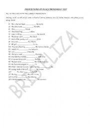 English Worksheet: PREPOSITIONS OF PLACE