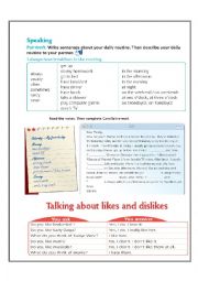 English Worksheet: Daily routines