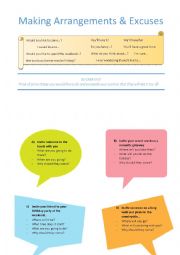 English Worksheet: Making and Accepting Invitations Role Play Activity