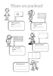 English Worksheet: where are you from?