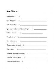 English Worksheet: Advanced Idiomatic expressions