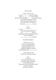 English Worksheet: Stolen dance song activity