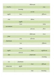 English Worksheet: Numbers-bingo