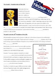 English Worksheet: The Donald : Trump -The Next US President