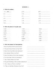 English Worksheet: revision for 9th classes