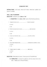 English Worksheet: Diagnostic Test