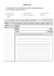 English Worksheet: Writing an email