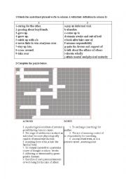 English Worksheet: crossword puzzle module2 3rd form