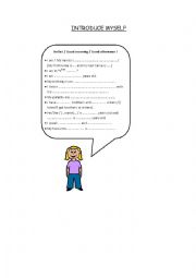 English Worksheet: Introduce myself