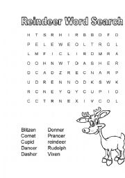 English Worksheet: christmas wordsearch