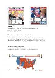 English Worksheet: Donald Trump and the 2016 US Elections