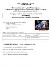 English Worksheet: Musicals 2 - Broadway