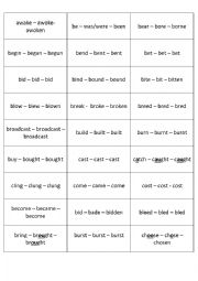 English Worksheet: Irregular verbs part 1 (memory cards)