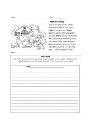 English Worksheet: Plural Nouns - Picture Story