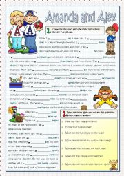 English Worksheet: AMANDA AND ALEX - PAST SIMPLE