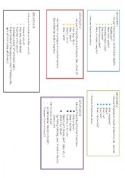 English Worksheet: Conversation cards.