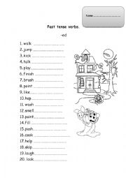 English Worksheet: regular verb past tense