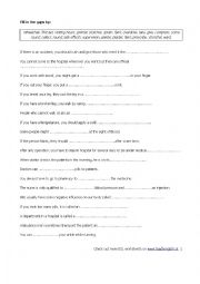 English Worksheet: At the doctor - fill in the gaps