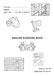 English Worksheet: EXERCISE BOOK FRONTPAGE