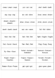 English Worksheet: Irregular verbs part 2 (memory cards)