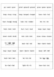 English Worksheet: Irregular verbs part 3 (memory cards)