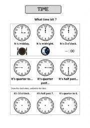 English Worksheet: time