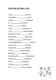 English Worksheet: have,has