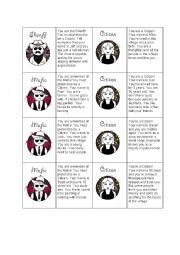 English Worksheet: Mafia game