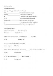 English Worksheet: Future tense  exercise