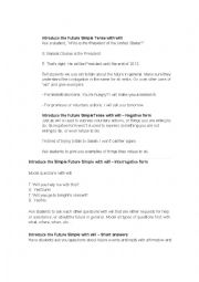 English Worksheet: Simple future will