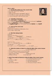 English Worksheet: Hello  by Adele