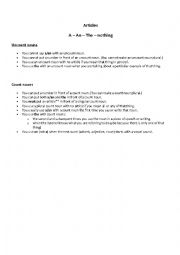 English Worksheet: Articles