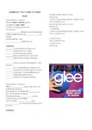 English Worksheet: SOMEBODY THAT I USED TO KNOW - GLEE
