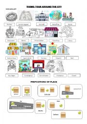 English Worksheet: vocabulary about places around the city