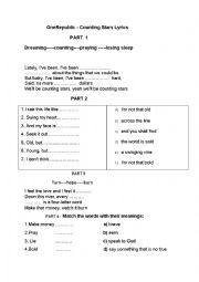 English Worksheet: OneRepublic - Counting Stars Lyrics 