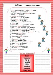 English Worksheet: verb to be