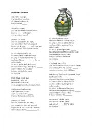 English Worksheet: Bruno Mars - Grenade