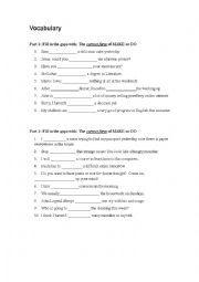 English Worksheet: Do or Make