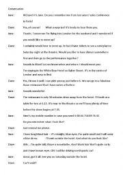 English Worksheet: Conversation  Meeting People