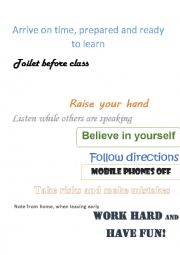 English Worksheet: Classroom rules