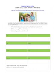 English Worksheet: Modern Family - Two chapters about Travelling